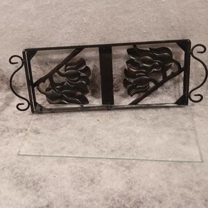 Artisan glass and iron server